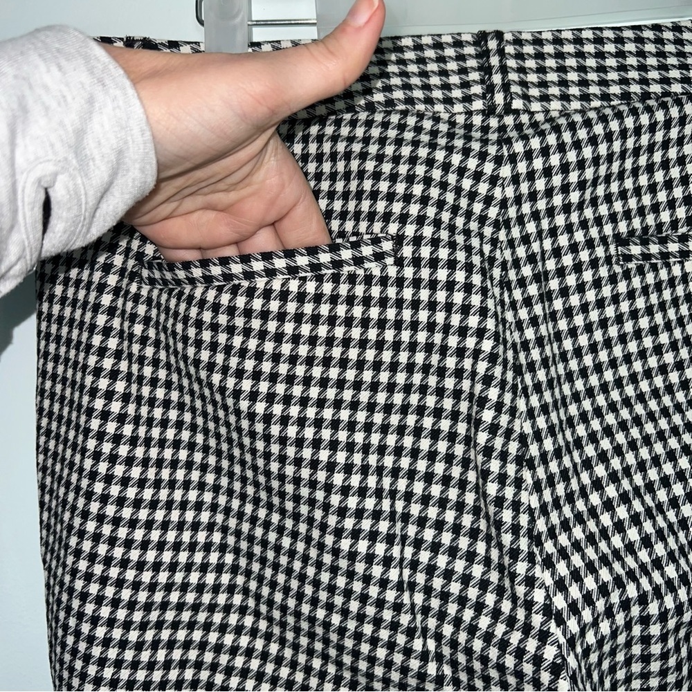 Banana Republic Sloan Houndstooth Ankle Pants Size 10 Workwear Chic Black White - Picture 8 of 16